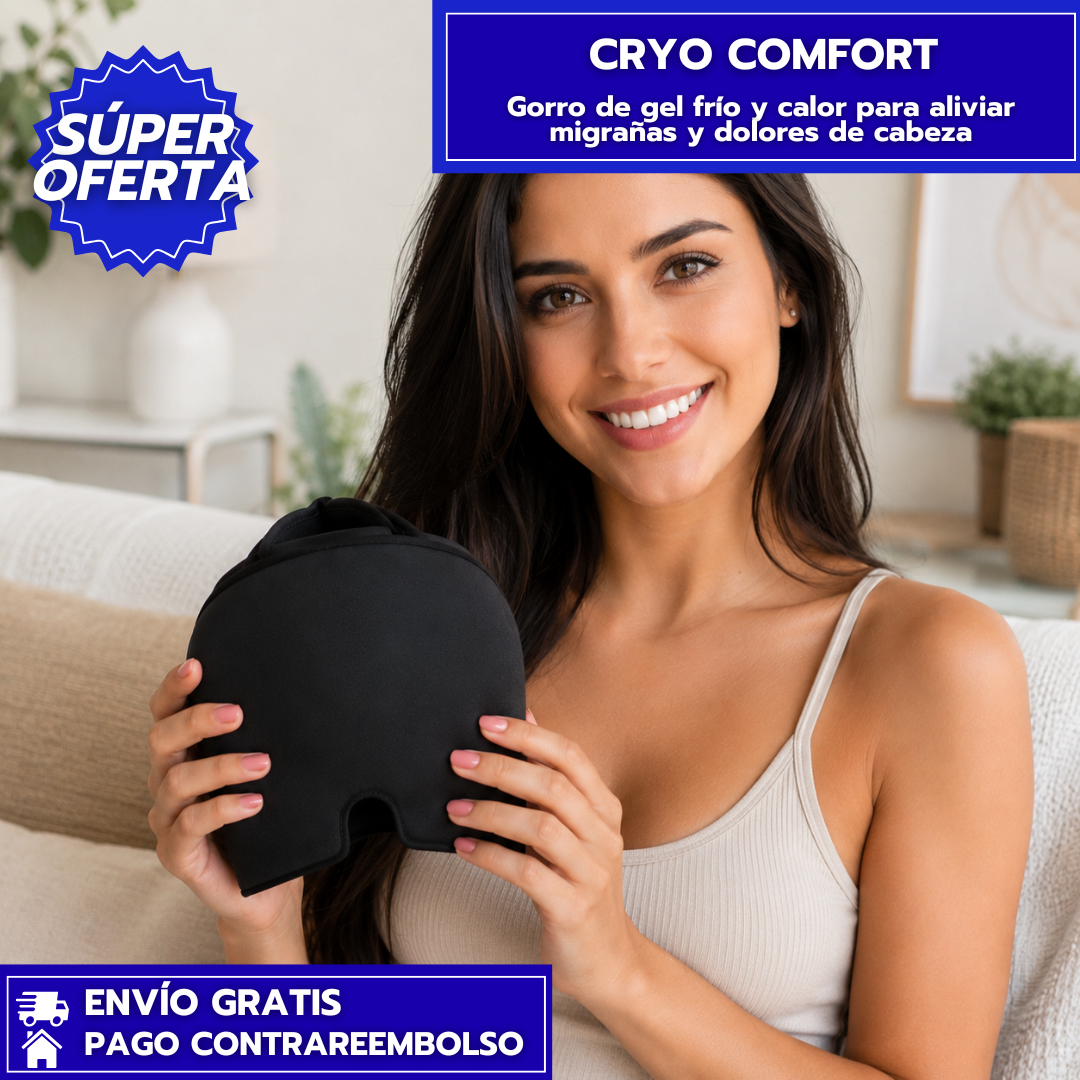 CryoComfort: Gorro de gel frío y calor para aliviar migrañas y dolores de cabeza.