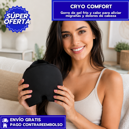 CryoComfort: Gorro de gel frío y calor para aliviar migrañas y dolores de cabeza.