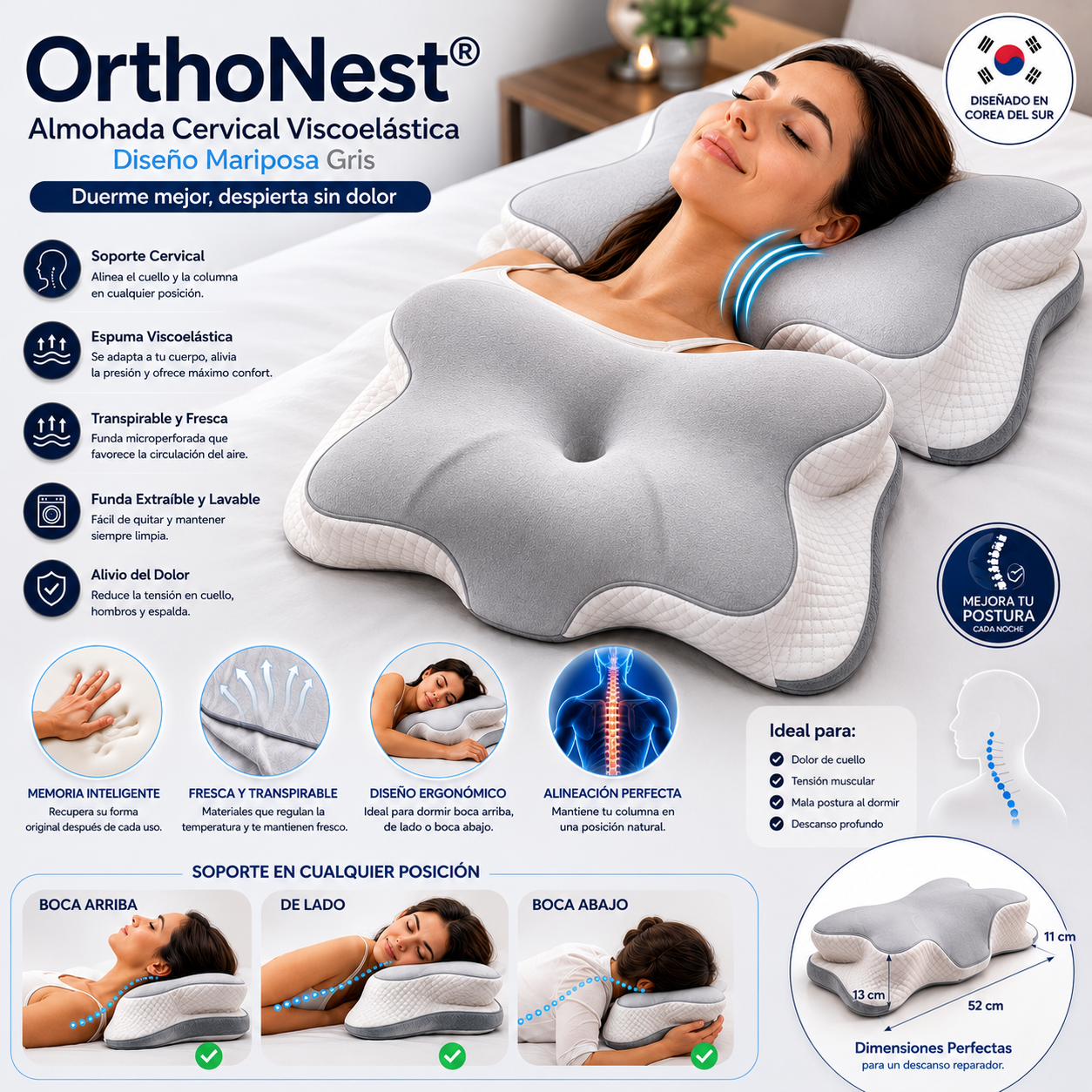 OrthoNest®: La almohada que elimina el dolor cervical desde la primera noche.