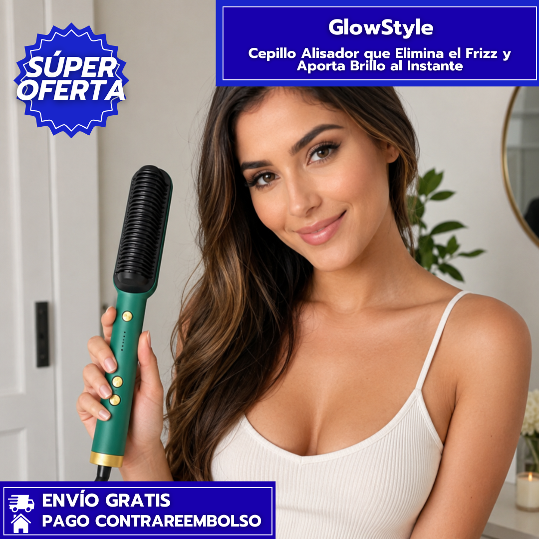 GlowStyle: Cepillo Alisador que Elimina el Frizz y Aporta Brillo al Instante